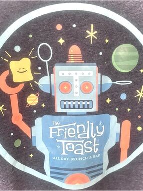 Next Level Apparel “Friendly Toast” Space MCM style Robot Graphic Tee